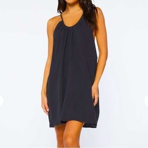 💕Black Gauze Woven Swim Coverup Small New